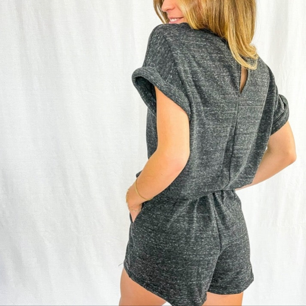 Grey Short Sleeve Romper